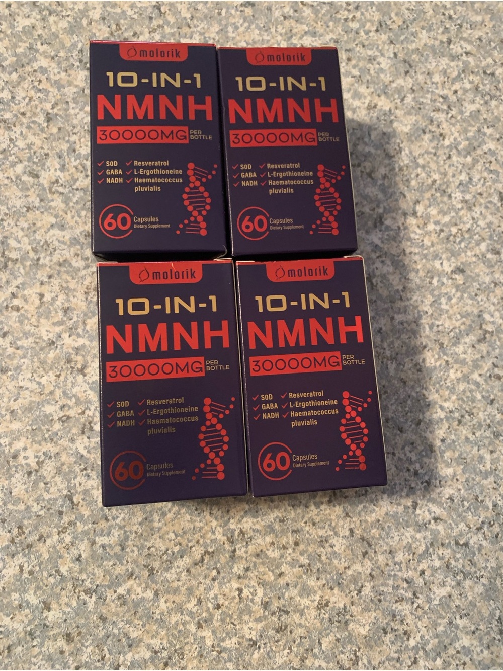4 Molorik 10 in 1 NMNH 30,000 Mg 240 Capsules Total Exp 3/27